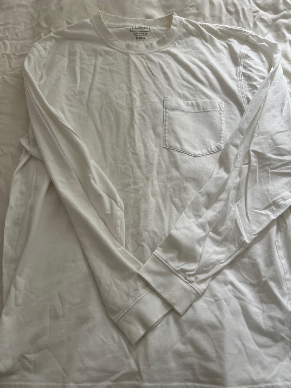 L.L. Bean Men’s Long-Sleeve Pocket Tee — White